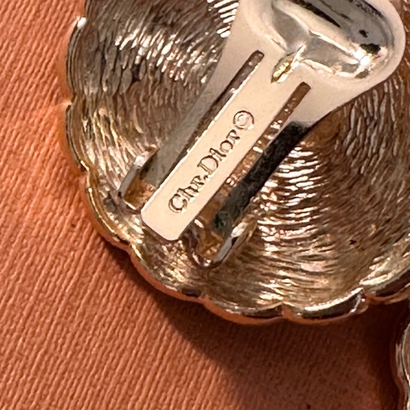 Vintage Christian Dior Faux Pearl and Crystal Clip-On Earrings - Picture 2 of 9